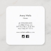 Tropisch modern goud koraal vierkante visitekaartje (Achterkant)