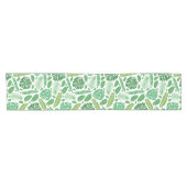 Tropisch modern groen bladpatroon korte tafelloper (Horizontaal)