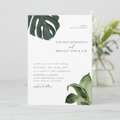 Tropisch modern minimalistisch huwelijk kaart (Staand voorkant)