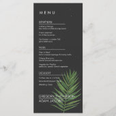 Tropisch modern minimalistisch sterrenpalmweddensc menu (Voorkant)