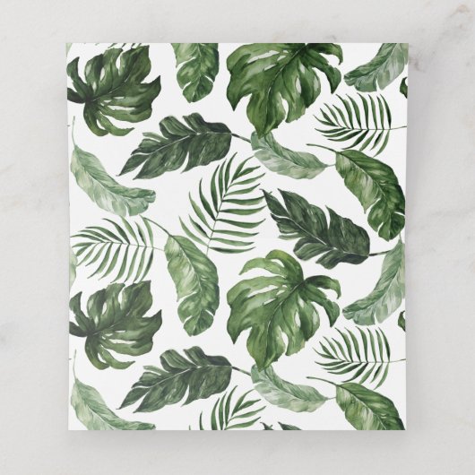 Tropisch Modern Palm Beach Bloemen Goud Blad Plaatskaartje (Binnenkant ongevouwen)