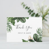 Tropisch modern palmbaalrubberboom Gold Leaf Bedankkaart (Staand voorkant)