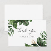 Tropisch modern palmbaalrubberboom Gold Leaf Bedankkaart (Voorkant / Achterkant)