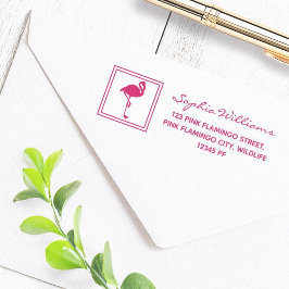 Tropisch Modern Roze Flamingo Retouradres Zelfinktende Stempel