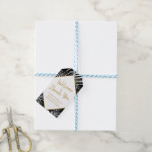 Tropisch Modern Zwart-wit Dank u Favor Cadeaulabel (Met Touw)