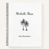 Tropisch Moderne Palmboom Eenvoudig Strand Notitieboek (Voorkant)