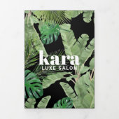 Tropisch Moderne Salon Ontwerper Zwarte Brochure Drieluik Kaart (Cover)