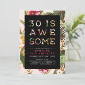 Tropisch | Moderne typografie 30e verjaardag Kaart (Staand voorkant)