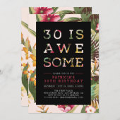 Tropisch | Moderne typografie 30e verjaardag Kaart (Voorkant / Achterkant)