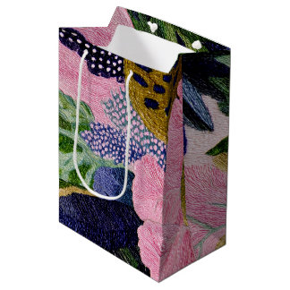 Tropisch modernisme bloemen cadeau boeket tas medium cadeauzakje