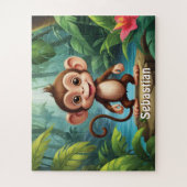 Tropisch Monkey Paradise gepersonaliseerd Legpuzzel (Verticaal)