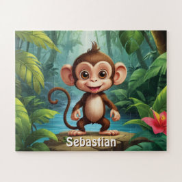 Tropisch Monkey Paradise gepersonaliseerd Legpuzzel