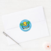 Tropisch Monogram Adreslabel Ronde Sticker (Envelop)