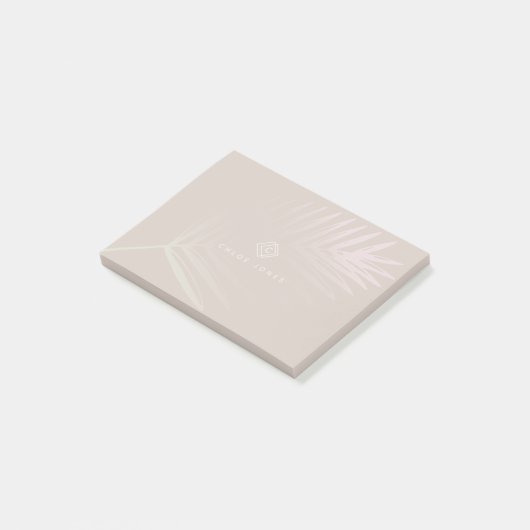 Tropisch monogram met zachte pastelgradiënt-tak post-it® notes (Schuin)