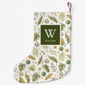 Tropisch monogram naam kleine kerstsok (Achterkant)