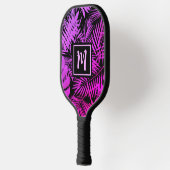 Tropisch Monogram Paarse Roze Ombre Palm Modern Pickleball Paddle (Links)