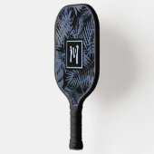 Tropisch Monogram Palm Marine Blauw Ombre Vet Mode Pickleball Paddle (Links)