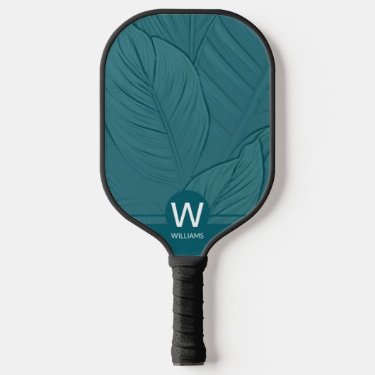 Tropisch monogram pickleball paddle (Voorkant)