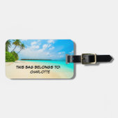 Tropisch Monogram Reizen Bagagelabels (Voorkant horizontaal)