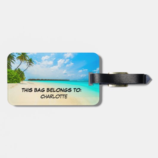 Tropisch Monogram Reizen Bagagelabels (Achterkant horizontaal)