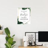 Tropisch Monstera Baby shower Welkomstteken Poster (Thuiskantoor)