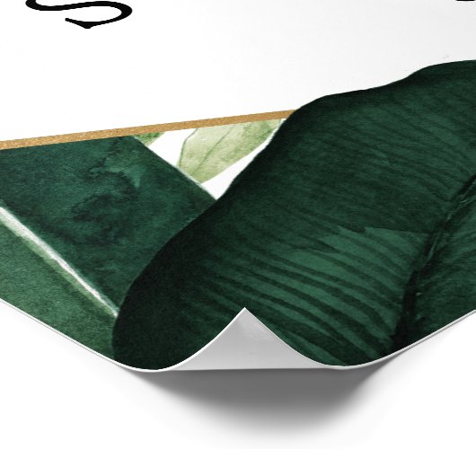 Tropisch Monstera Baby shower Welkomstteken Poster (Hoek)