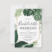 Tropisch Monstera Bachelorette Party nodigt kaart (Voorkant)