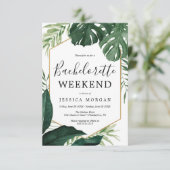 Tropisch Monstera Bachelorette Party nodigt kaart  (Staand voorkant)