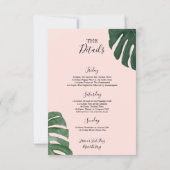 Tropisch Monstera Bachelorette Party nodigt kaart (Achterkant)