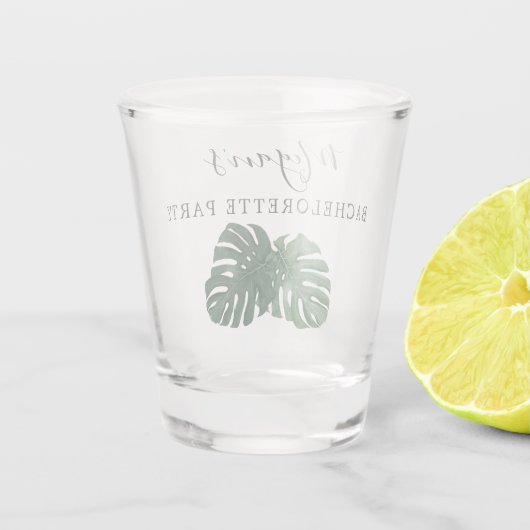 Tropisch Monstera Bachelorette Party Shot Glass Shot Glas (Achterkant)