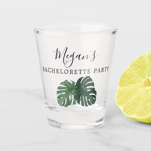 Tropisch Monstera Bachelorette Party Shot Glass Shot Glas (Voorkant)
