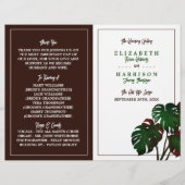 Tropisch Monstera Beach huwelijksprogramma (Voorkant)