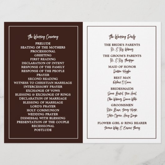 Tropisch Monstera Beach huwelijksprogramma (Achterkant)