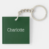 Tropisch Monstera blad, Aangepaste naam Botanisch Sleutelhanger (Achterkant)