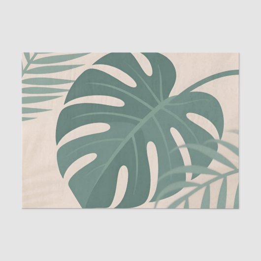Tropisch Monstera-blad Botanische Sereniteit Tissuepapier (Voorkant)