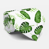Tropisch Monstera blad groen botanisch Stropdas (Opgerold)