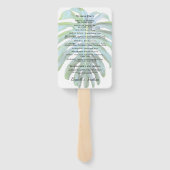 Tropisch Monstera blad groen Strand Bruiloft Handwaaier (Achterkant)