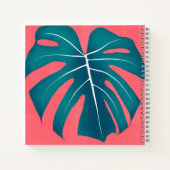 Tropisch Monstera blad op roze Notitieboek (Achterkant)