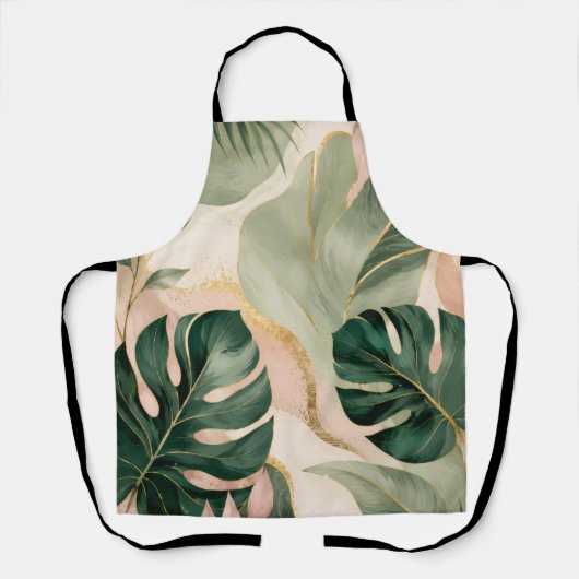 Tropisch Monstera Blad Schort (Voorkant)