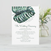 Tropisch Monstera-blad Strand Eiland Trouwprogramm Programmakaart (Staand voorkant)