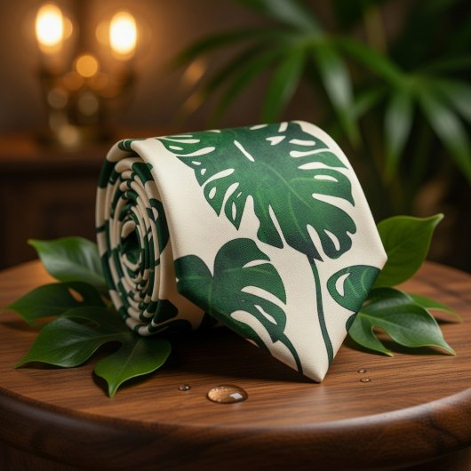 Tropisch Monstera blad Stropdas
