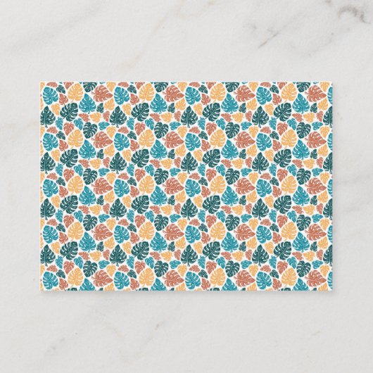 Tropisch Monstera Bladpatroon – Kleurrijke Natuur  Informatiekaartje (Achterkant)