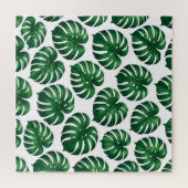 Tropisch Monstera Bladpatroon Legpuzzel (Horizontaal)