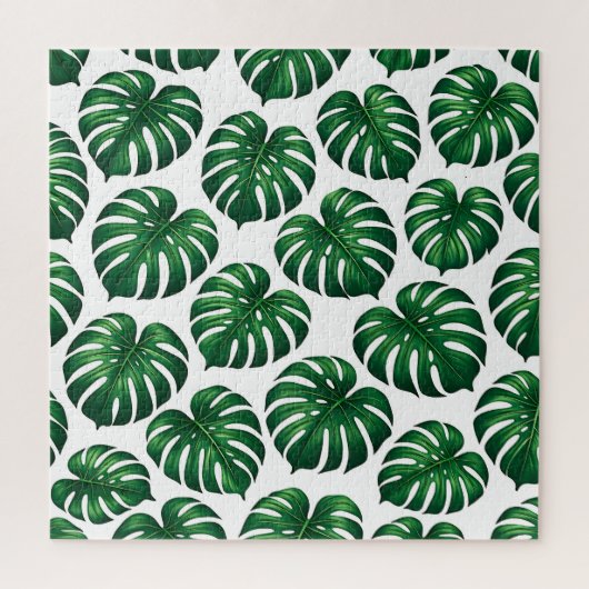 Tropisch Monstera Bladpatroon Legpuzzel (Verticaal)