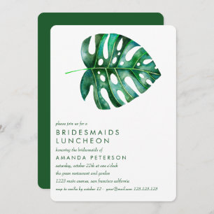 Tropisch monstera Bridesmaids Luncheon Wedding Kaart