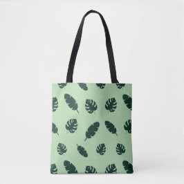 Tropisch Monstera en Palmbladeren Naadloos Patroon Tote Bag