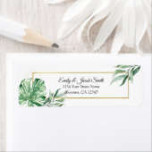 Tropisch Monstera Fantasienaam & goud Etiket (Insitu)