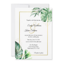Tropisch Monstera Fantasienaam & goud | Weddenscha