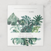 Tropisch Monstera Green Fauna Leafy Vrijgezellenfe Plaatskaartje (Buitenkant ongevouwen)