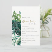 Tropisch Monstera Green Fauna Vrijgezellenfeest In Bedankkaart (Staand voorkant)